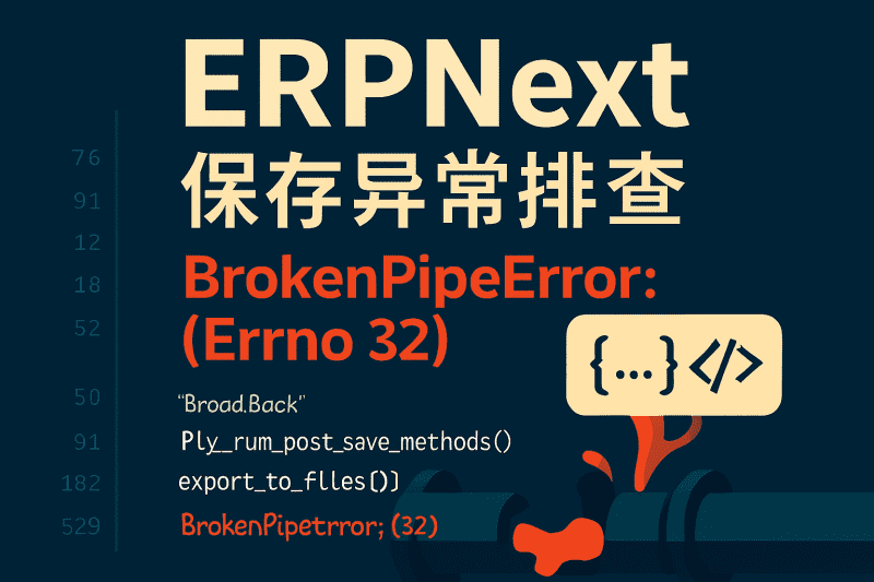 [erpnext] 保存时出现 BrokenPipeError: [Errno 32] Broken pipe 的问题